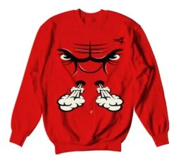 Retro 6 Carmine Raging Face Sweater