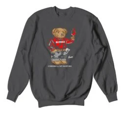 Retro 12 Dark Grey Cheers Bear Sweater