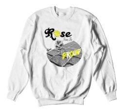 Retro 6 Citron Tint Ground Rose Sweater