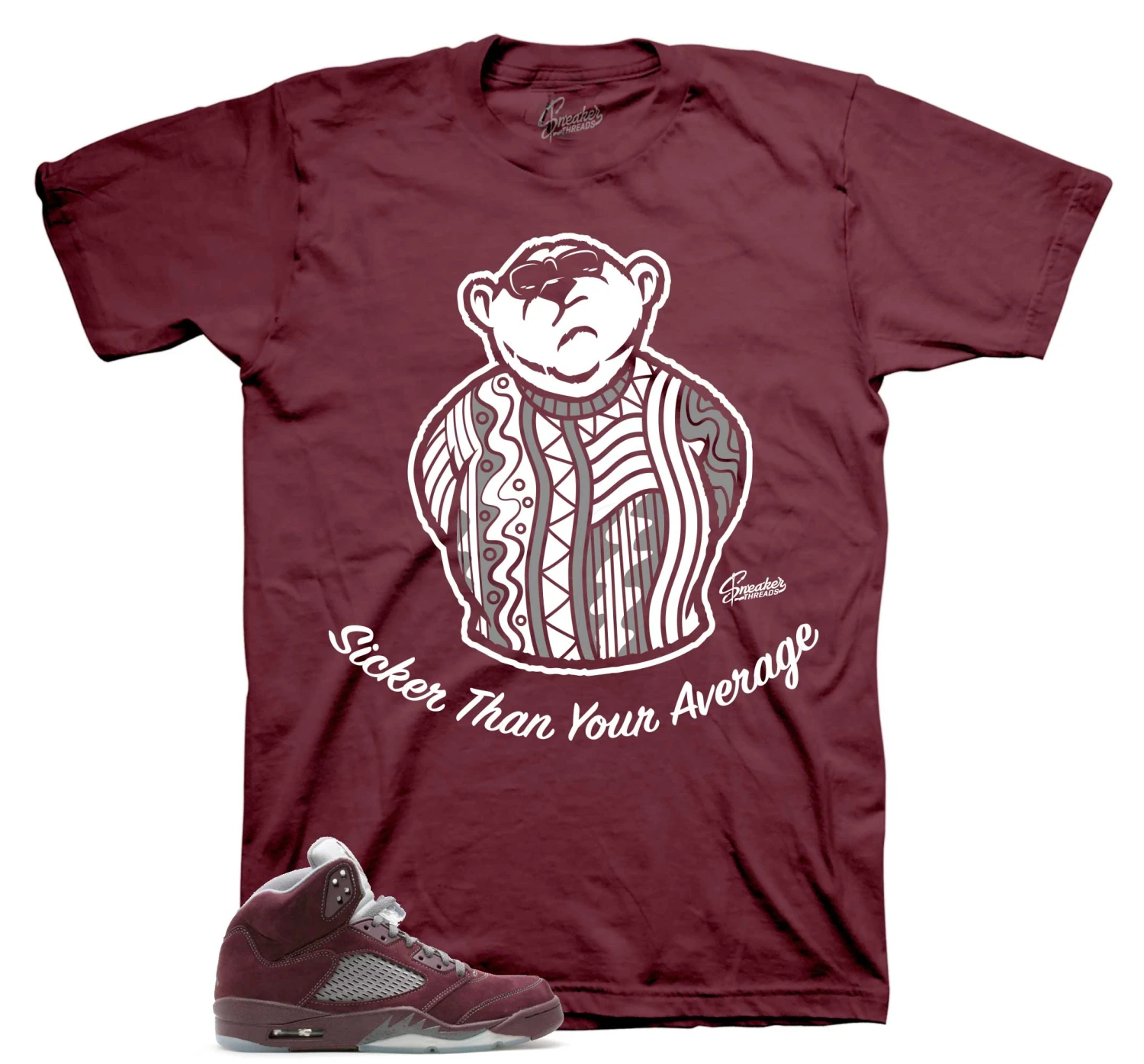 Retro 5 Burgundy Big Bear Shirt 3 Retro 5 Burgundy Big Bear Shirt