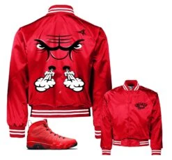 Retro 9 Chile Red Raging Face Jacket -Sneaker Threads Shop Jordan 9 chile red jacket