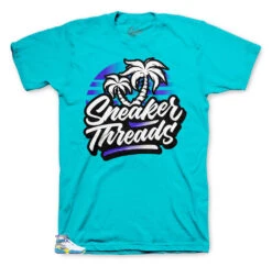 Retro 8 White Aqua ST Palms Shirt