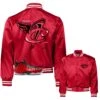 Foamposite Metallic Red Heaven Cent Satin Jacket -Sneaker Threads Shop foam metalic red jackets