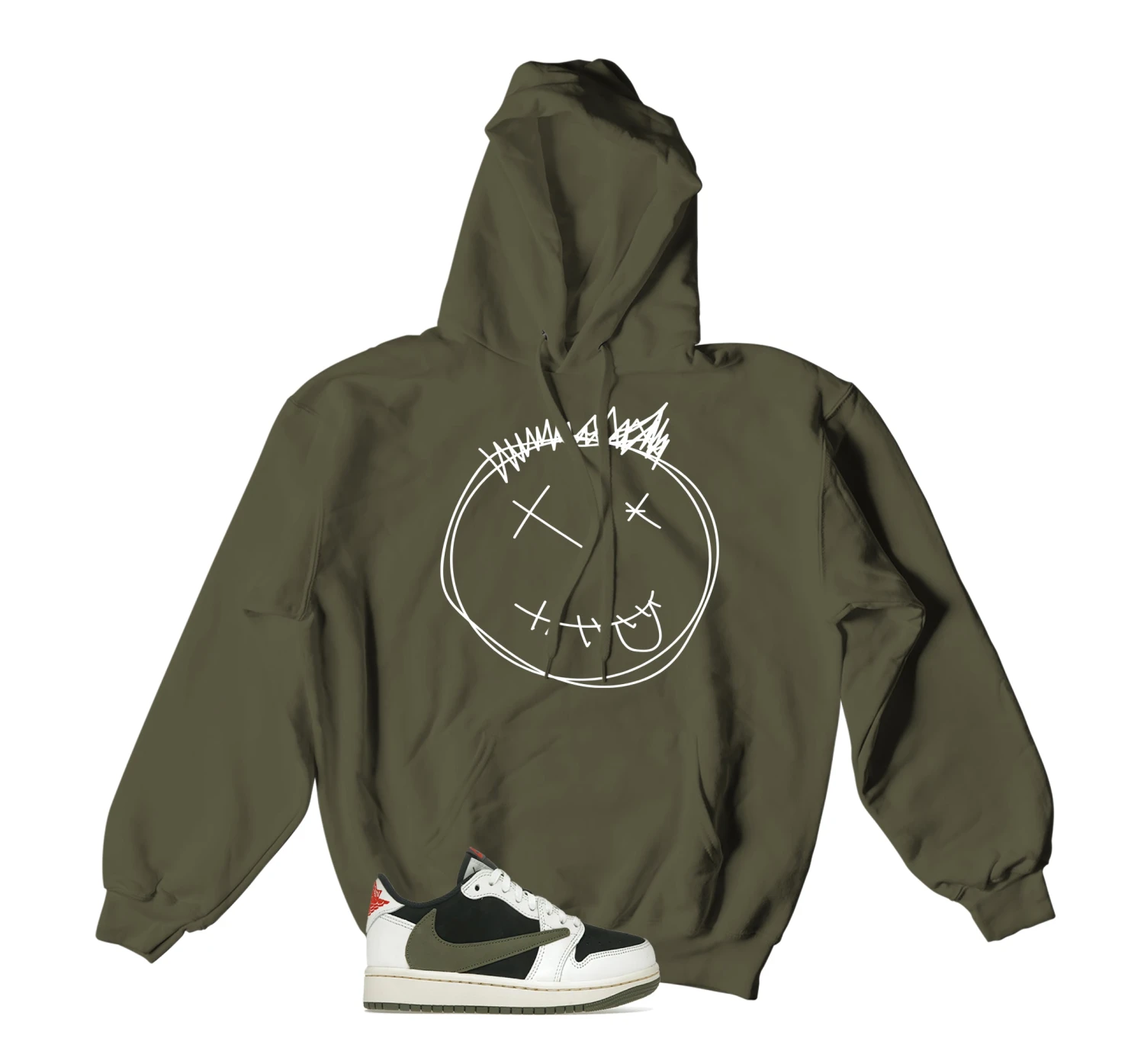 Retro 1 Olive Smiley Hoody 3 Retro 1 Olive Smiley Hoody