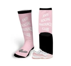 Retro 11 Legend Pink Social Distance Socks