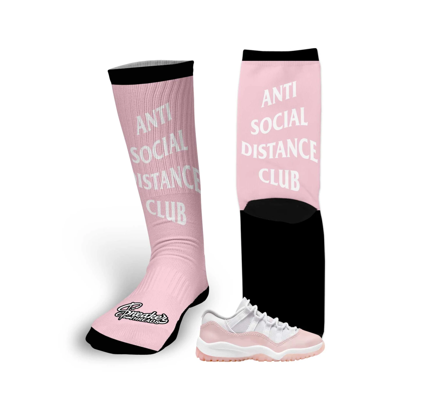 Retro 11 Legend Pink Social Distance Socks 3 Retro 11 Legend Pink Social Distance Socks