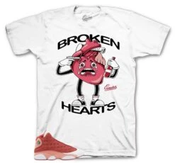 Retro 13 Dune Red Broken Heart Shirt