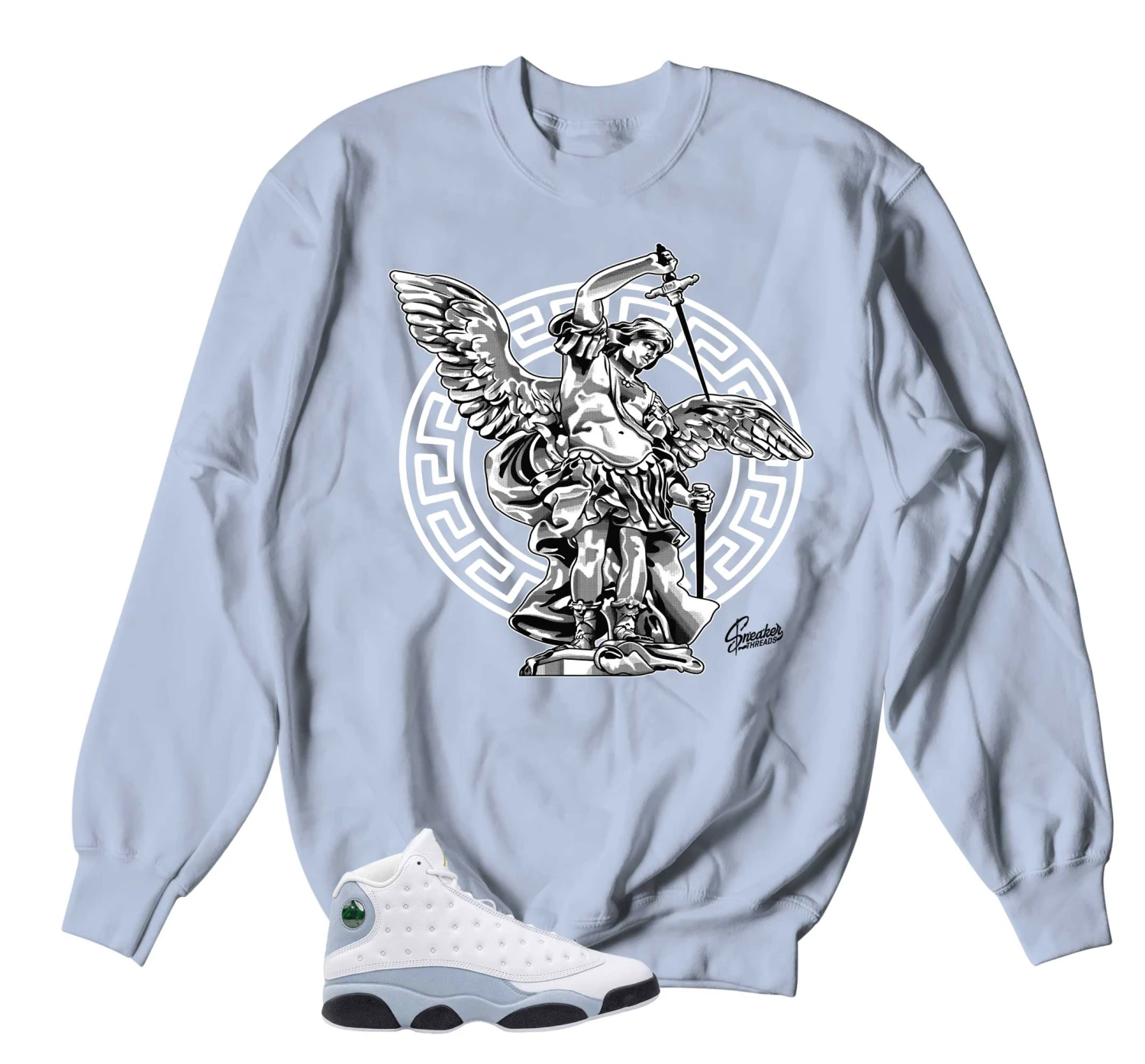 Retro 13 Blue Grey St. Micheal Sweater 3 Retro 13 Blue Grey St. Micheal Sweater