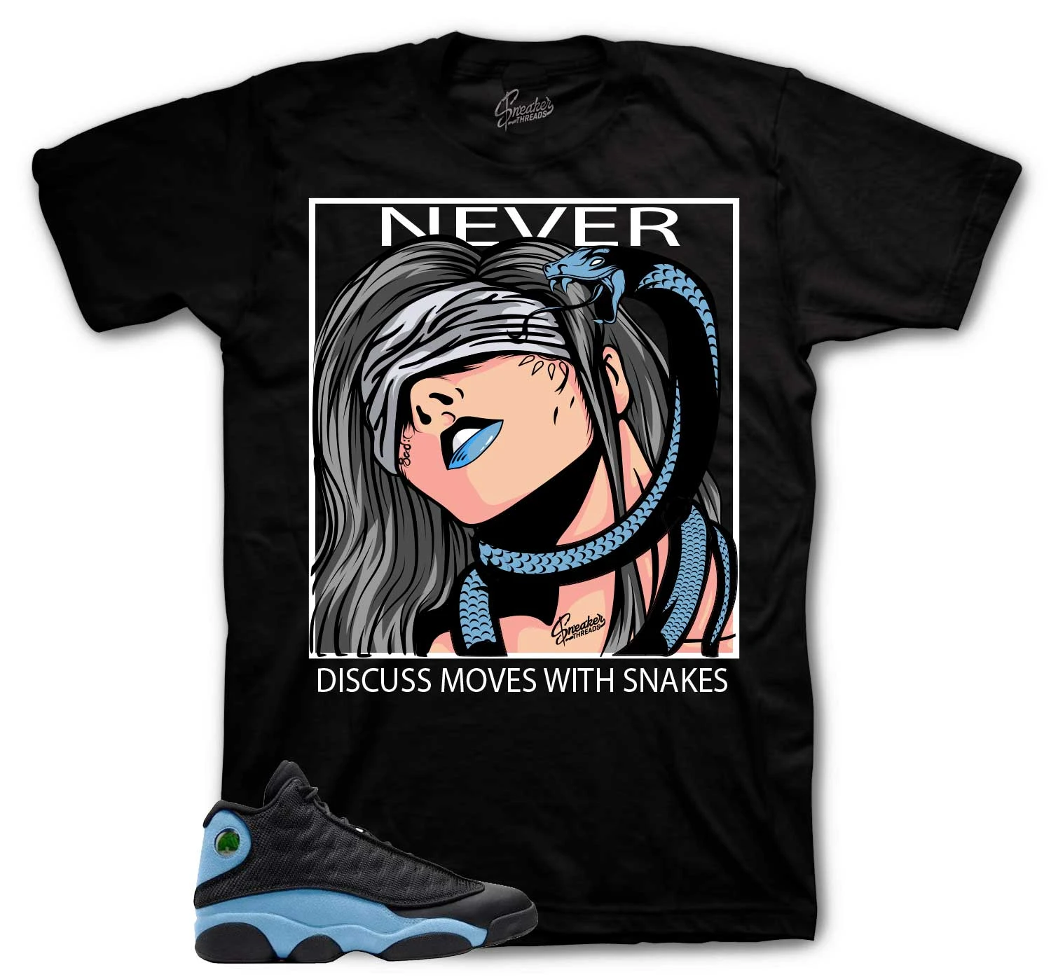 Retro 13 University Blue Never Discuss Shirt 3 Retro 13 University Blue Never Discuss Shirt