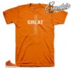 Retro 18 Orange Suede Greatness One Shirt -Sneaker Threads Shop jordan 18 orange suede tee match retro 18 suede pack
