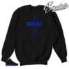 Retro 18 Royal Greatness Cross Sweater -Sneaker Threads Shop jordan 18s black sport royal sweaters match wizards 18
