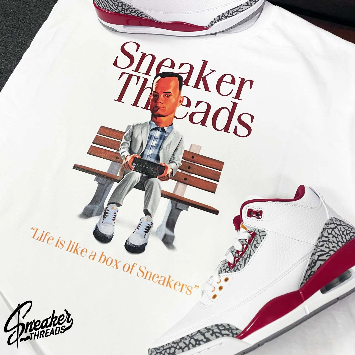 Retro 3 Cardinal Red Box Of Sneakers Shirt 4 Retro 3 Cardinal Red Box Of Sneakers Shirt - Image 2
