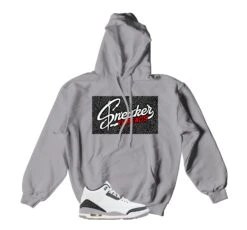 Retro 3 Cement Gray Sneaker Therads Box Hoody