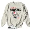 Retro 3 Cement Gray Bandemic Sweater -Sneaker Threads Shop jordan 3s cement grey sweaters