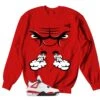 Retro 4 Red Cement Raging Face Sweater