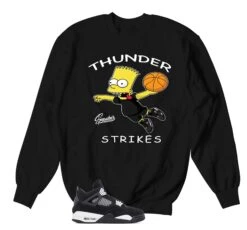 Retro 4 White Thunder Strikes Sweater