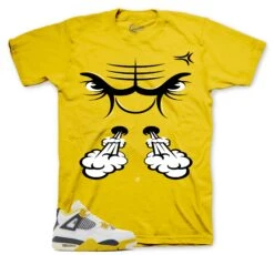 Retro 4 Vivid Sulfur Raging Face Shirt