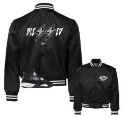Retro 4 White Thunder Blessed Satin Jacket