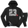 Retro 5 Black Metallic Two Three Hoodie Jogger Set -Sneaker Threads Shop jordan 5 black metallic jogger hoodie set