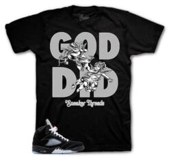 Retro 5 Black Metallic God Did Shirt
