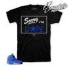 Retro 5 Blue Suede Sorry Shirt -Sneaker Threads Shop jordan 5 blue suede tee