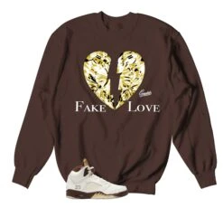 Retro 5 Golden Ticket Fake Love Sweater