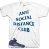 Retro 5 Midnight Navy Social Distance Shirt -Sneaker Threads Shop jordan 5 midnight navy shirt match