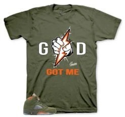 Retro 5 Olive God Got Me Shirt