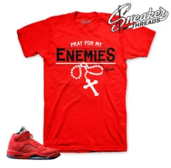 Retro 5 Red Suede Enemies Shirt