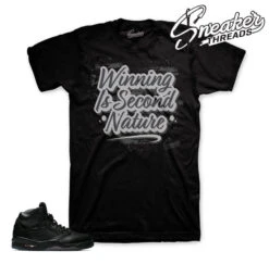 Retro 5 Triple Black Second Nature Shirt