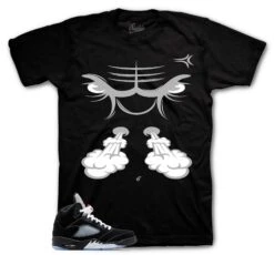 Retro 5 Black Metallic Raging Face Shirt