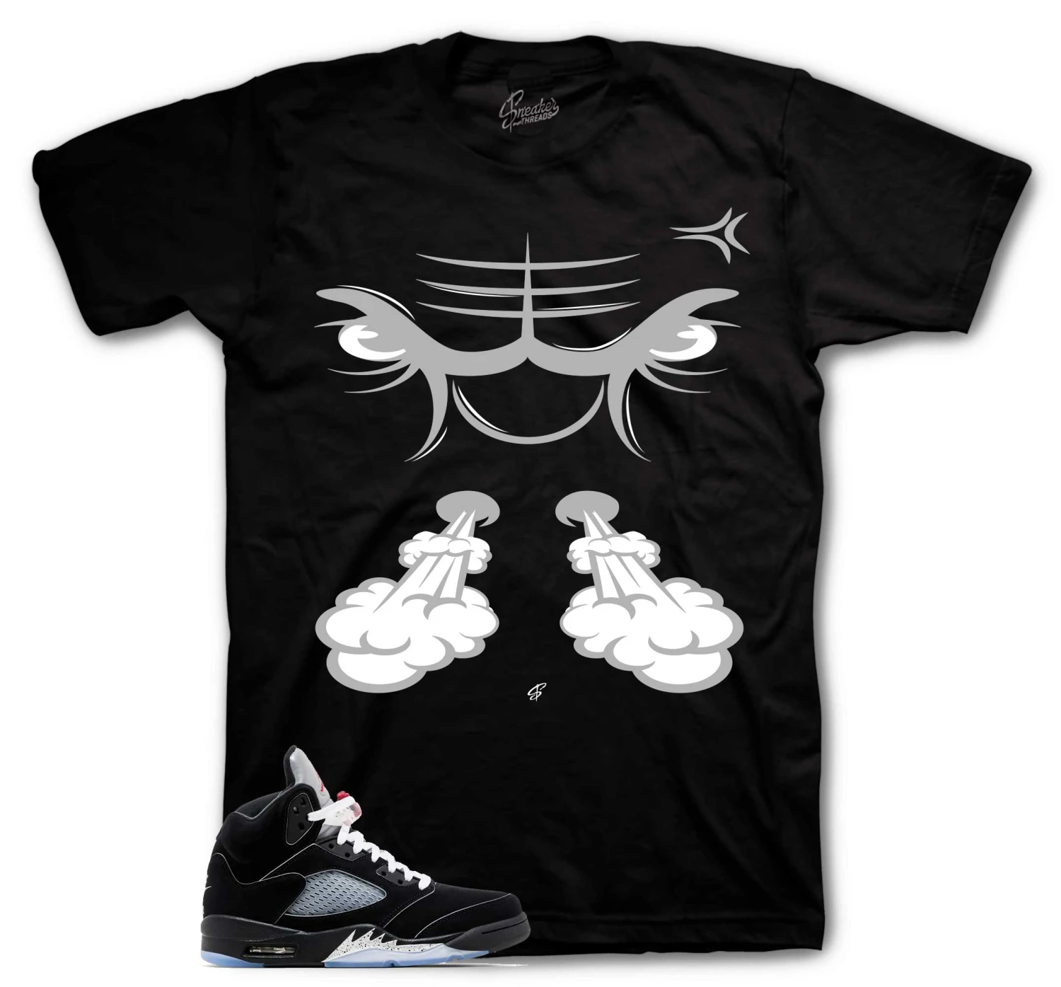 Retro 5 Black Metallic Raging Face Shirt 3 Retro 5 Black Metallic Raging Face Shirt