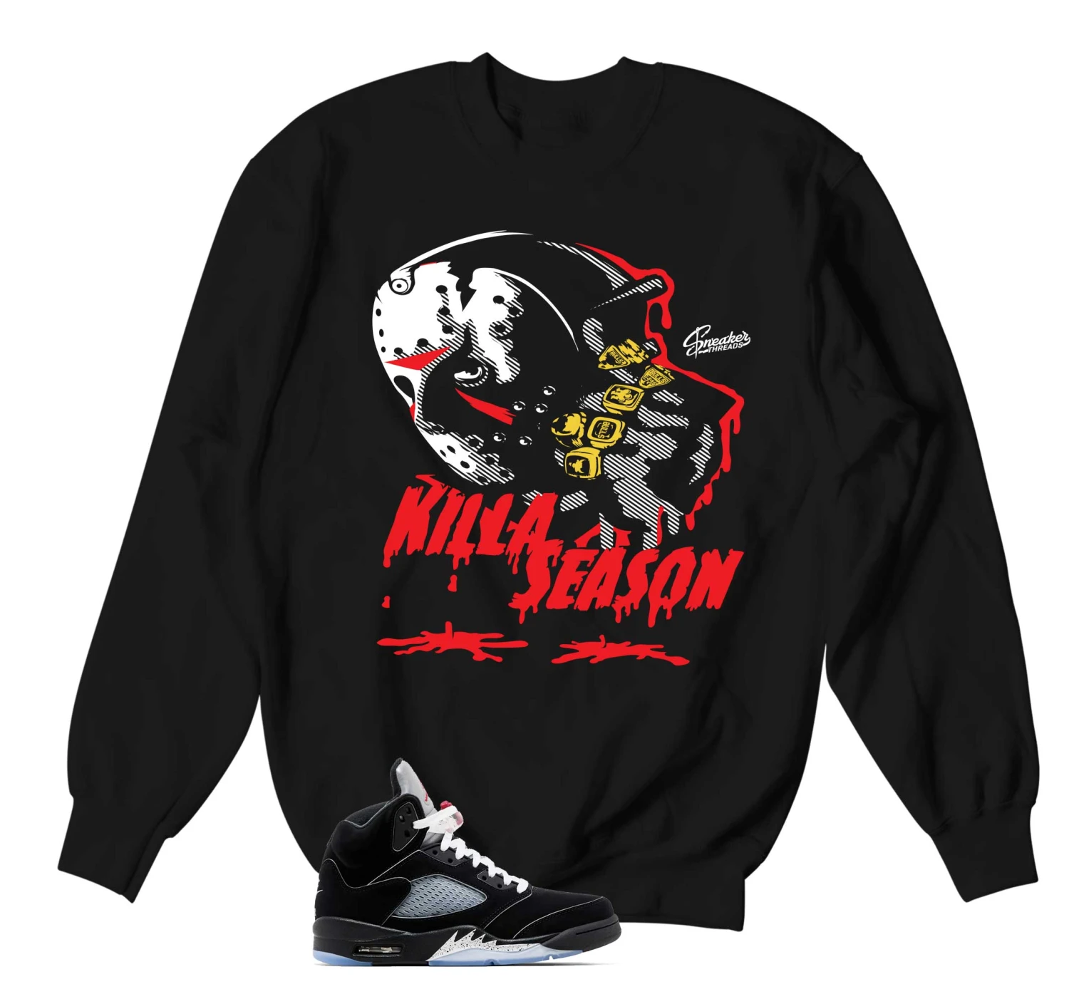 Retro 5 Black Metallic Killa Season Sweater 3 Retro 5 Black Metallic Killa Season Sweater