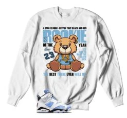 Retro 6 University Blue Rookie Bear Sweater
