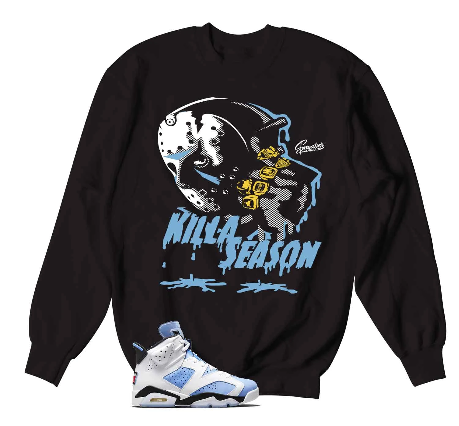 Retro 6 University Blue Killa Season Sweater 3 Retro 6 University Blue Killa Season Sweater