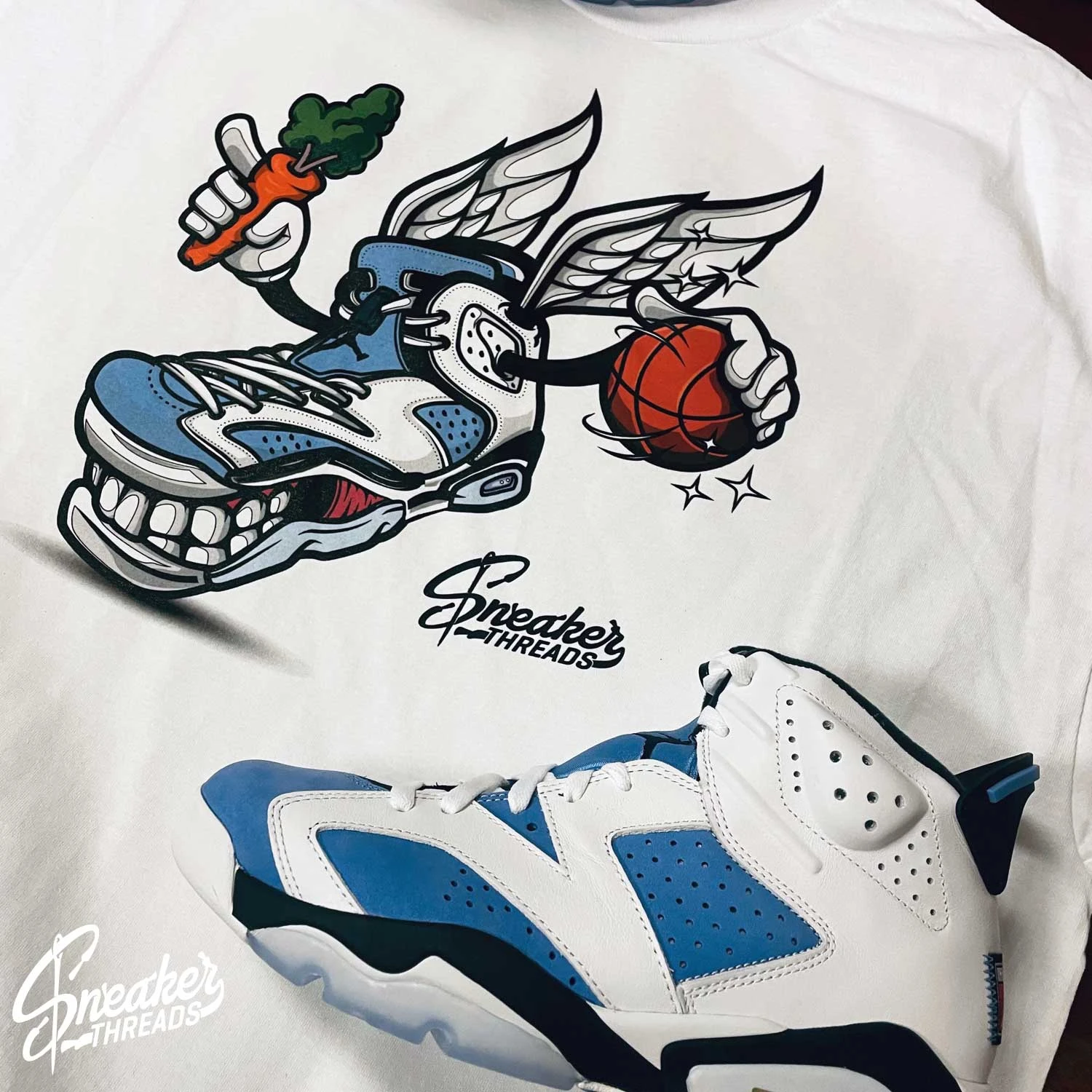 Retro 6 University Blue Fly Kicks Shirt 4 Retro 6 University Blue Fly Kicks Shirt - Image 2