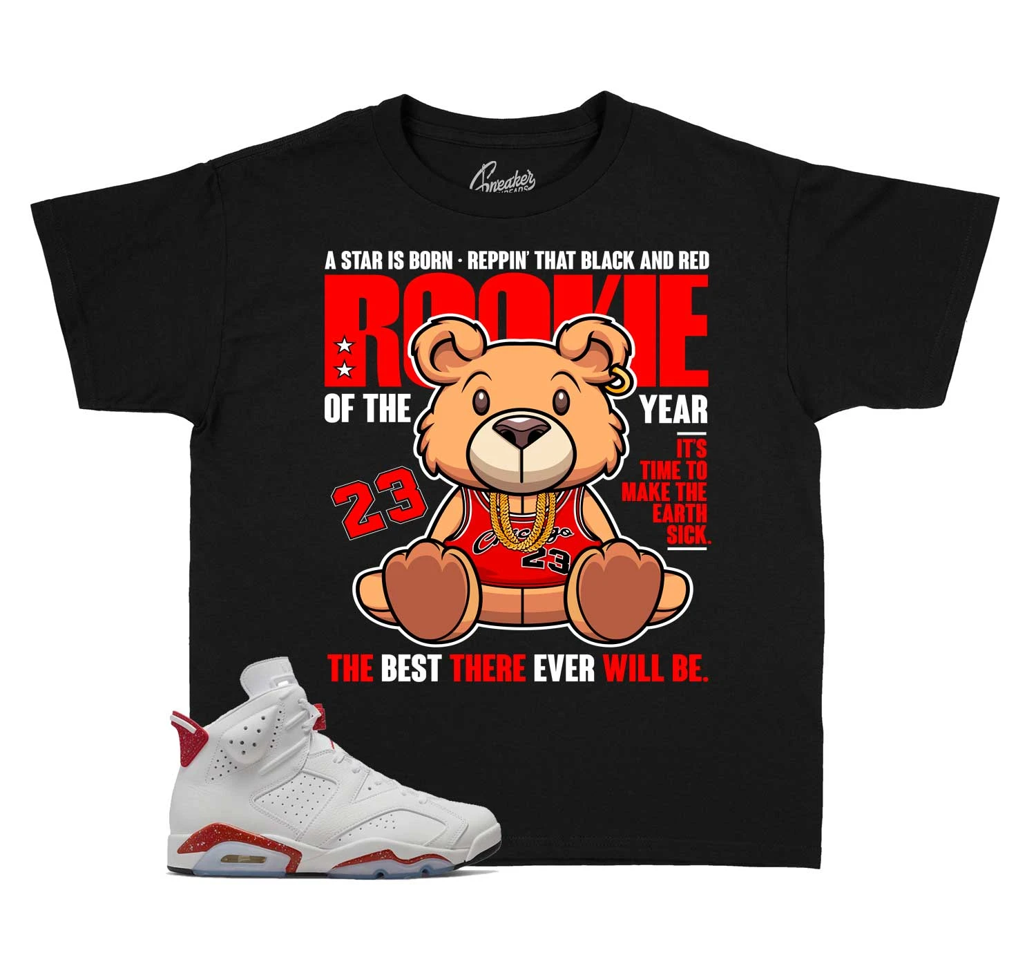 Kids - Red Cement 6 Rookie Bear Shirt 3 Kids - Red Cement 6 Rookie Bear Shirt