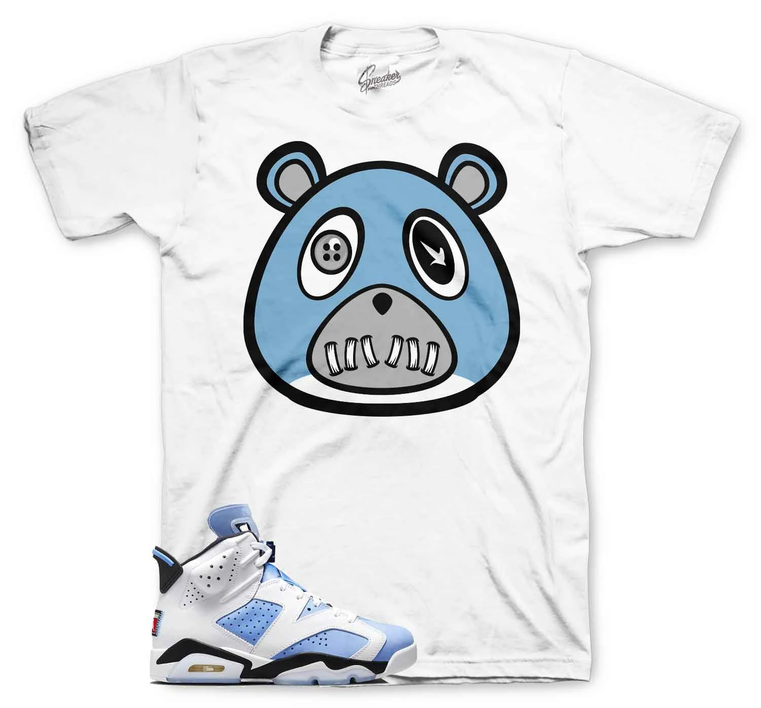 Retro 6 University Blue ST Bear Shirt 3 Retro 6 University Blue ST Bear Shirt