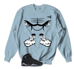 Retro 7 Chambray Raging Face Sweater