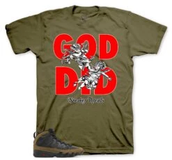 Retro 9 Olive God Did Shirt