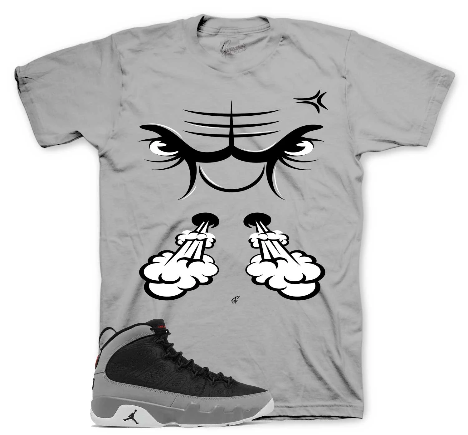 Retro 9 Particle Grey Raging Face Shirt 3 Retro 9 Particle Grey Raging Face Shirt