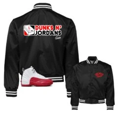 Retro 12 Cherry Dunks N Jordans Satin Jacket