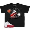 Kids - Cherry 12 Fly Kicks Shirt -Sneaker Threads Shop kids jordan 12 cherry shirts