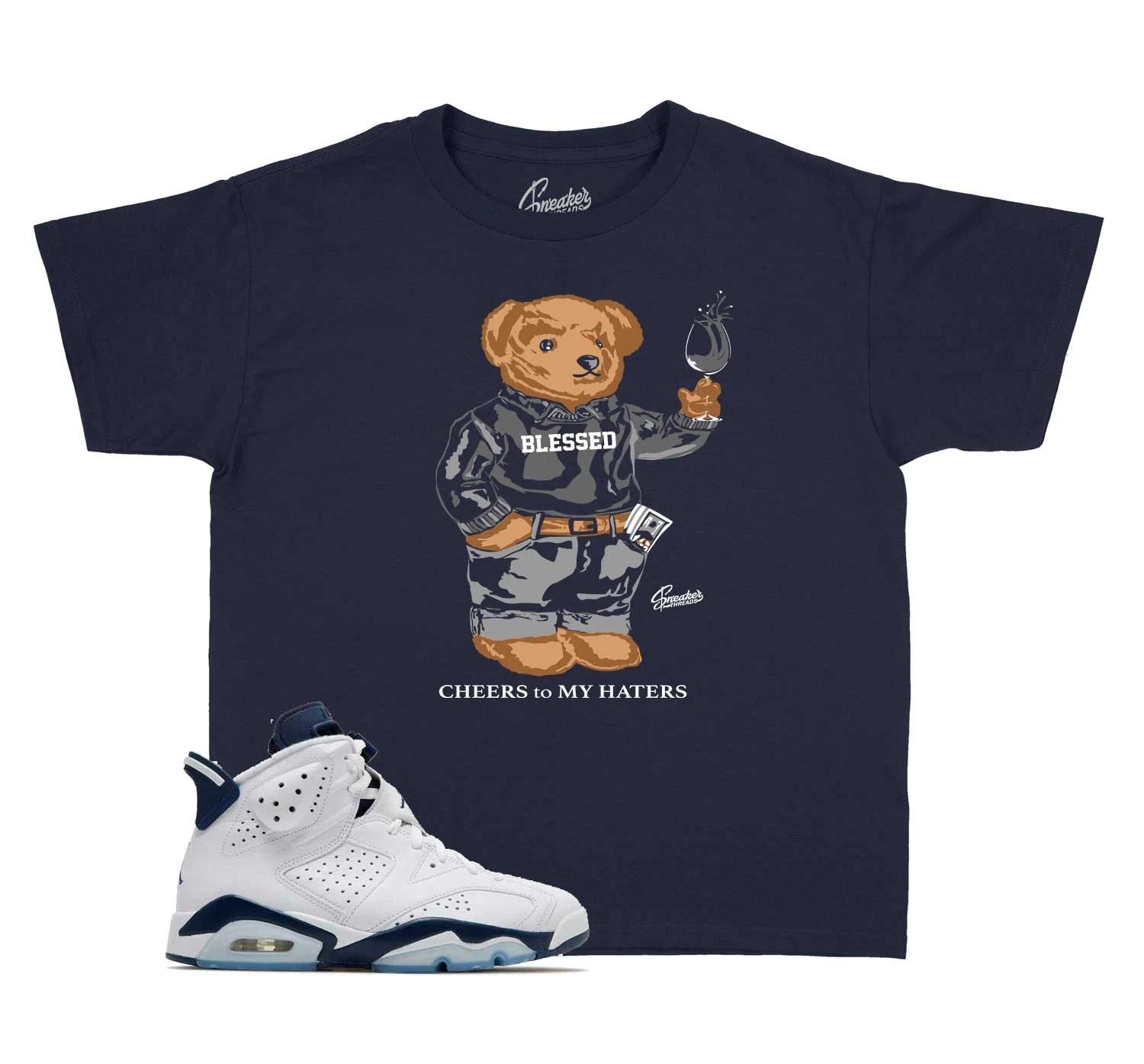 Kids - Midnight Navy 6 Cheers Bear Shirt 3 Kids - Midnight Navy 6 Cheers Bear Shirt
