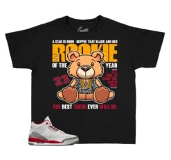 Kids - Retro 3 Cardinal Red Rookie Bear Shirt
