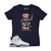 Womens - Midnight Navy 6 Cheers Bear Shirt 2 Womens - Midnight Navy 6 Cheers Bear Shirt -Sneaker Threads Shop ladies jordan 6 midnight navy sneaker tee