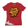 Womens - Cardinal Red 3 Living Life Shirt 2 Womens - Cardinal Red 3 Living Life Shirt -Sneaker Threads Shop ladies sneaker tees living my best life