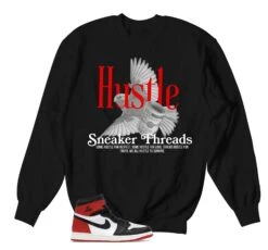 Retro 1 Black Toe Hustle Bird Sweater