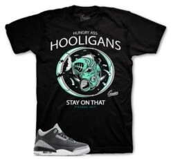 Retro 3 Green Glow Hooligans Shirt