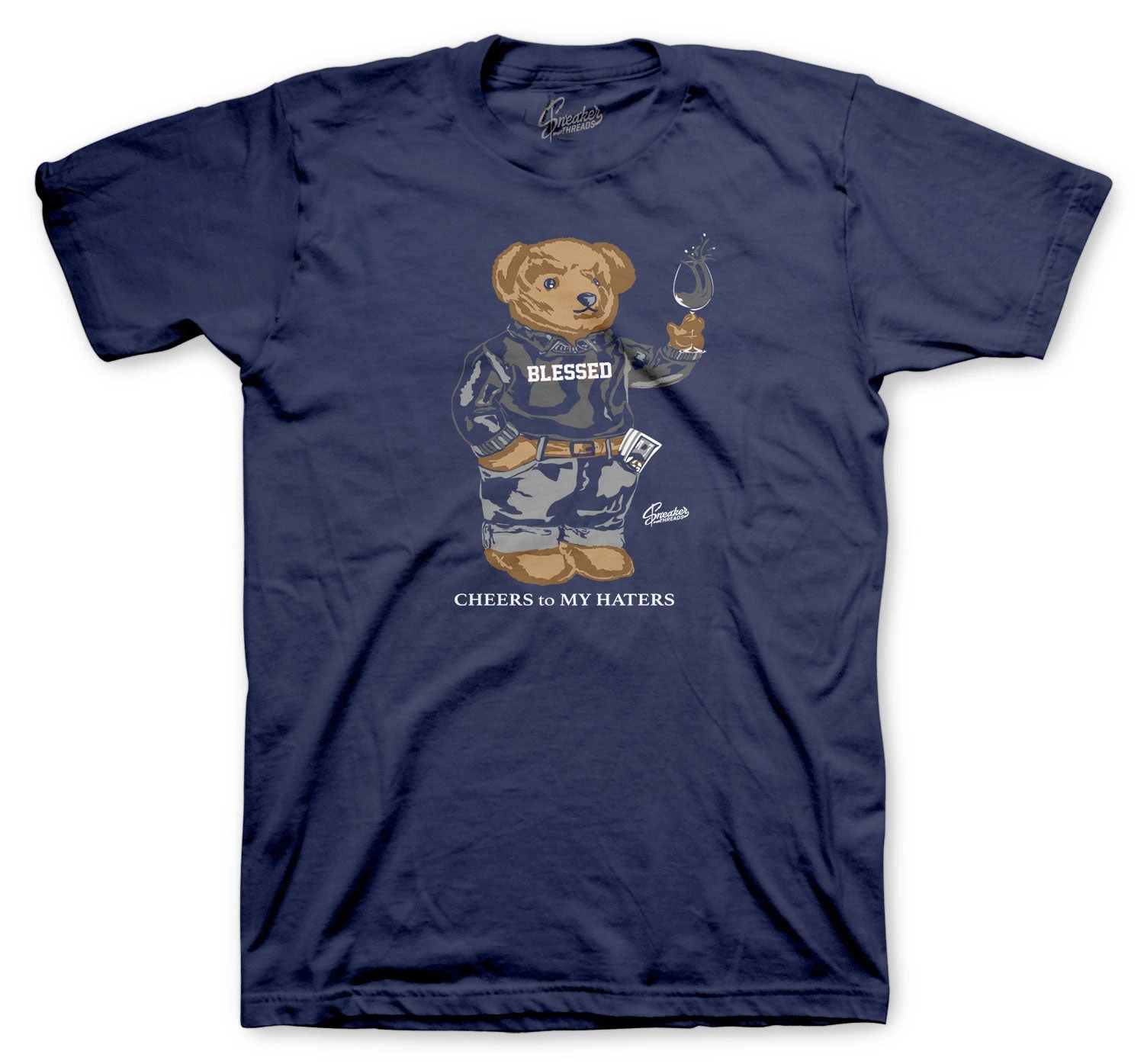 Retro 6 Midnight Navy Cheers Bear Shirt 6 Retro 6 Midnight Navy Cheers Bear Shirt - Image 4